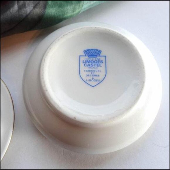 Signed Castel Limoge 22kt Gold Orchid Vintage Trinket Jewelry Box - Picture 7 of 9